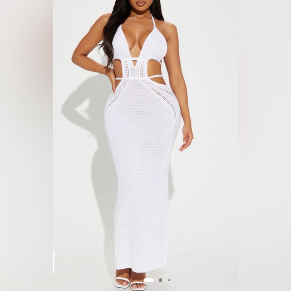 Easy Breezy Crochet Maxi Dress - White